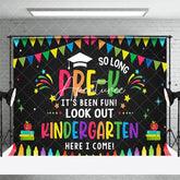 Aperturee - Aperturee Colorful Kindergarten Here I Come Graduation Backdrop